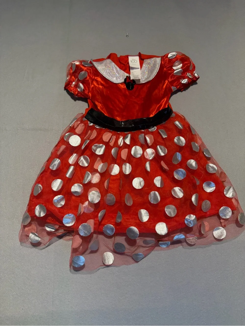 Disney Red Dress Costume with Silver Polka Dots lights up